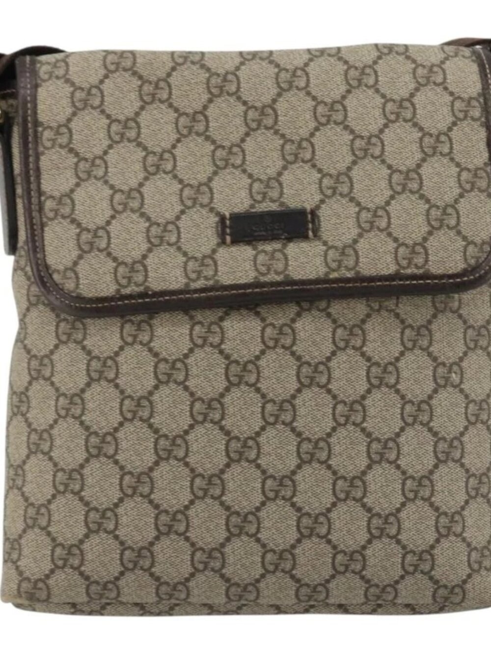 GUCCI GG Supreme Shoulder Bag PVC Beige Gold Auth 175441 - Picture 2 of 16